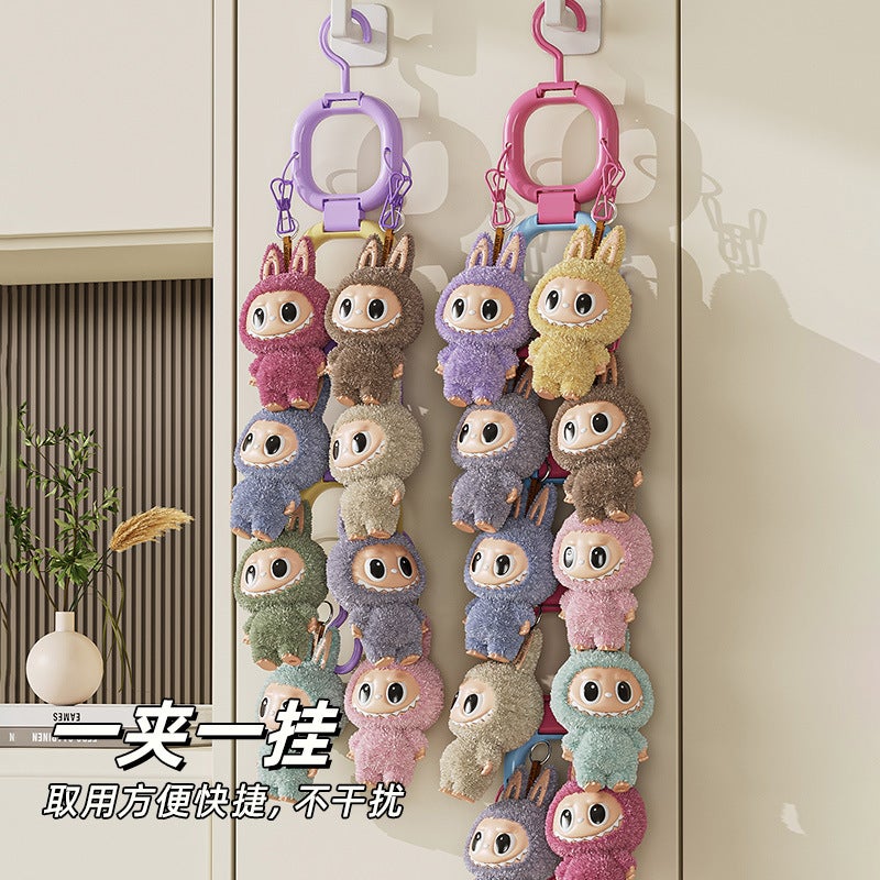 Labubu Plush Doll Storage Wall Hook – 6-Layer Plastic Display Stand for Bedroom - Image 3